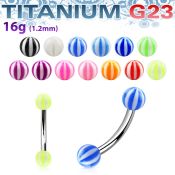 ubnebe micro curved barbells titanium g23 with acrylic parts eyebrow