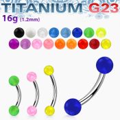ubnev micro curved barbells titanium g23 with acrylic parts eyebrow