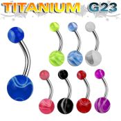 ubnmb belly rings titanium g23 with acrylic parts belly button