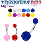 ubnuv belly rings titanium g23 with acrylic parts belly button