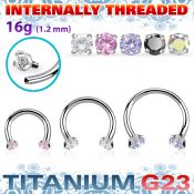 ucbin12 titanium horseshoe 16g round color cz internal