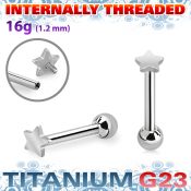 uhein1 titanium barbell internal threading 3mm star