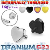 uhtin titanium 3mm flat heart shape design top for bars