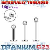 ulbb25i titanium internal labret stud ball