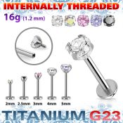 ulbin12 titanium labret internal threading 3 5 color cz