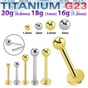 ulbnob astm f 136 titanium threadless push in labret ball