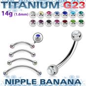 unpbnjb4 titanium curved barbell 4mm press fit gem balls