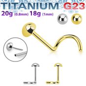 unswnord titanium threadless push in nose screw half ball