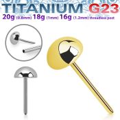 upinrd astm f 136 titanium threadless push in top half ball