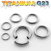 usg seamless segment rings titanium g23 implant grade ear lobe