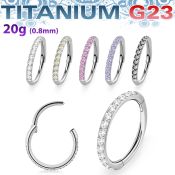 usgshss10 titanium hinged segment hoop 20g outward cnc cz