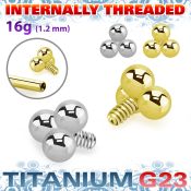 ush1in titanium triple balls design top for bars