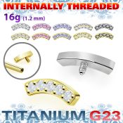 ushz33in pvd plating astm f 136 titanium five cz curved top