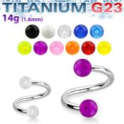uspuvb4 spirals twisters titanium g23 with acrylic parts labrets chin