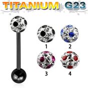 utbbfr6a straight barbells anodized titanium g23 implant grade tongue