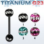 utbbfr6d straight barbells anodized titanium g23 implant grade tongue