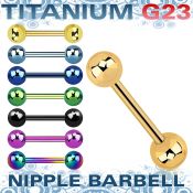 utbbnpg straight barbells anodized titanium g23 implant grade nipple