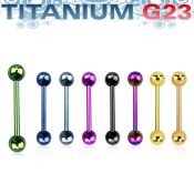 utbbs straight barbells anodized titanium g23 implant grade tongue
