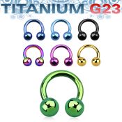 utcbb5 anodized titanium g23 circular barbell, 14g 5mm balls