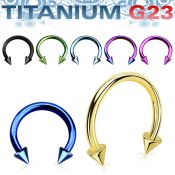 utcben25 horseshoes anodized titanium g23 implant grade eyebrow