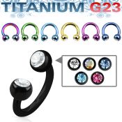 utcbjb4 anodized titanium circular barbell, 14g w 4mm jewel ball