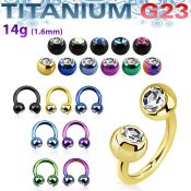 utcbjb5 anodized titanium g23 circular barbell 5mm jewel balls