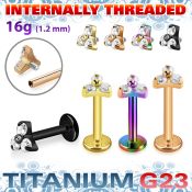 utlbin13s pvd plating titanium labret stud triangle internal