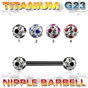 utnpfr5a straight barbells anodized titanium g23 implant grade nipple