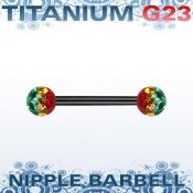 utnpfr5r straight barbells anodized titanium g23 implant grade nipple