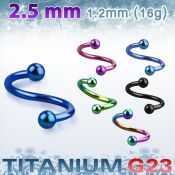 utspeb25 spirals twisters anodized titanium g23 implant grade eyebrow