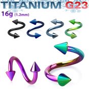 utspen spirals twisters anodized titanium g23 implant grade eyebrow