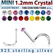 wholesale silver nose screw bulk w 1.2mm crystal top