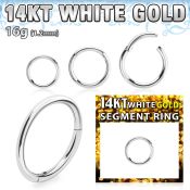 wsegh16 14 karat white gold hinged segment hoop 16g