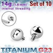 xubal4i titanium 4mm balls internal threading bars