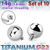 xubal6i titanium 6mm balls threading 10pcs