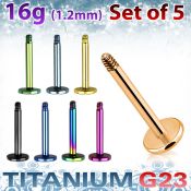 xutlb16 loose body jewelry parts anodized titanium g23 implant grade belly button