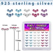 y36cumxm silver bend it to fit nose studs 22g colors 36