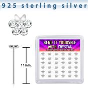 yxbufc36 silver bend it to fit nose studs 22g butterfly 36
