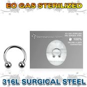 zcb18b3 surgical steel horseshoe sterilized 3mm balls