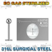 zlb18b3 sterilized surgical steel 18g labret stud 3mm ball