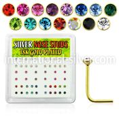 18nsbxm l shape nose studs silver 925 nose