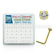 18nspxc l shape nose studs silver 925 nose