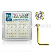 18nszbc l shape nose studs silver 925 nose