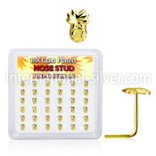 18svpa36 l shape nose studs silver 925 nose