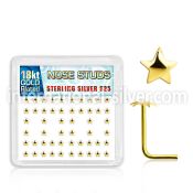 18sxvsar l shape nose studs silver 925 nose