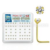 18sz25xc l shape nose studs silver 925 nose