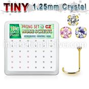 18wz12xm box gold plated silver nose screws w set 1.25mm mix czs