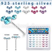 b36cumxm silver nose bones 22g crystals curved colors 36