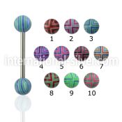 bbacb straight barbells surgical steel 316l with acrylic parts tongue