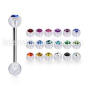 bbajb5 straight barbells surgical steel 316l with acrylic parts tongue